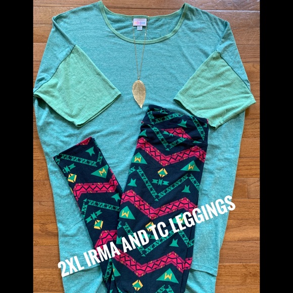 LuLaRoe Tops - LuLaRoe 2XL Irma with TC Leggings